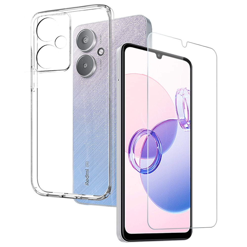 NORTHJO For Xiaomi Redmi 13C 5G Case Anti-scratch TPU Phone Shell with Tempered Glass Film NORTHJO For Xiaomi Redmi 13C 5G Case Anti-scratch TPU Phone Shell with Tempered Glass Film